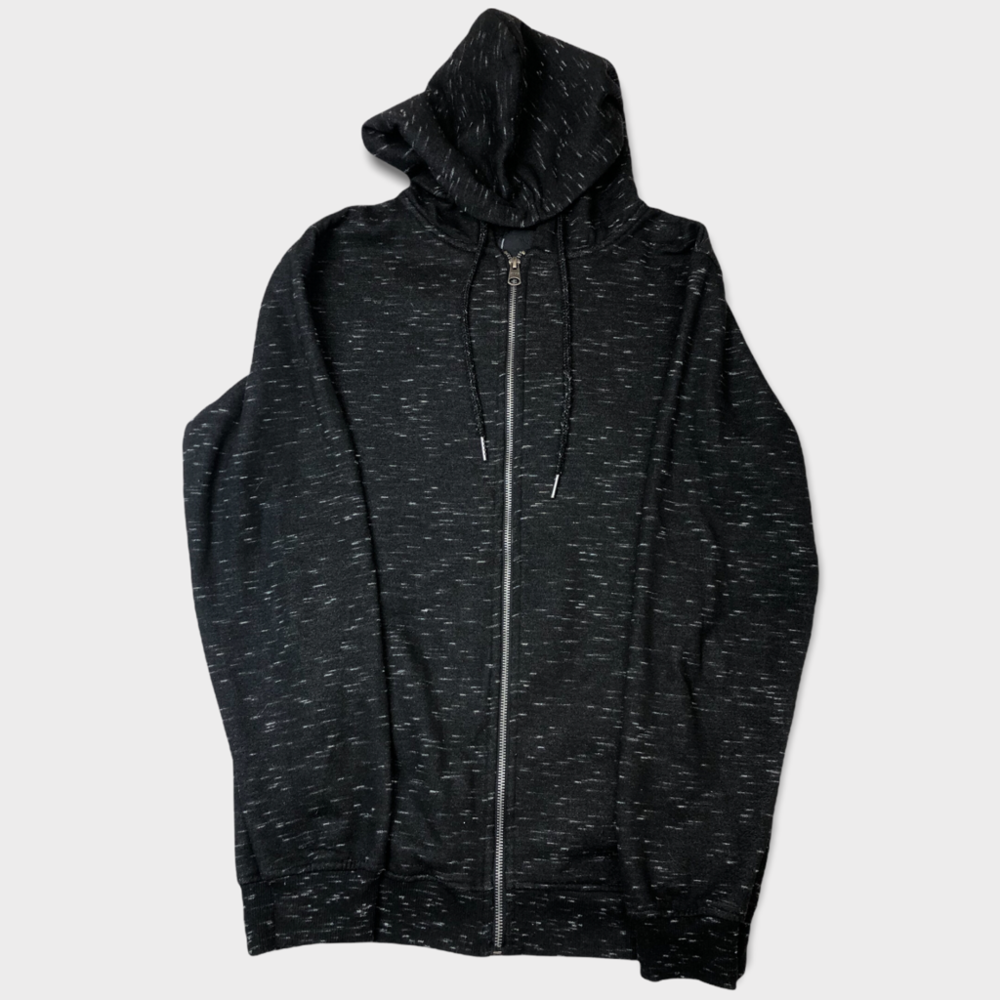 Pro-Fit Black Speckled Zip Up Drawstring Hoodie Women’s Size Medium